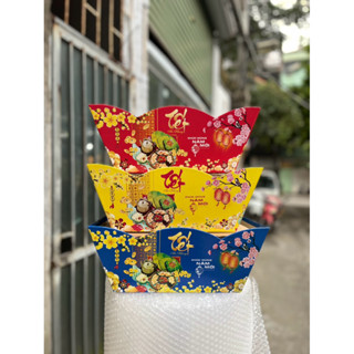  Combo 10 khay thuyền giấy đóng giỏ bánh kẹo tết giá rẻ 