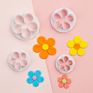 Set khuôn nhấn cutter nhựa tròn HOA HỒNG ( AKSHOPCAMLE 2601.003 )