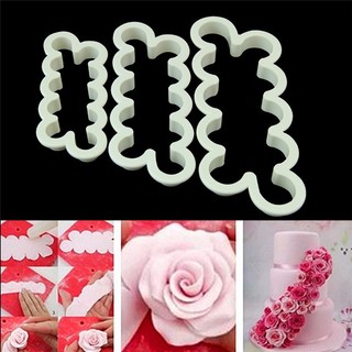 Bộ 3 khuôn nhựa cutter dài HOA HỒNG ( DANANGBAKINGTOOL 2601.000 )