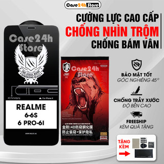 Cường lực Realme 6, 6s, 6i, 6 Pro chống nhìn trộm full màn, chống ánh sáng xanh, chống bám vân | Case24h_Store