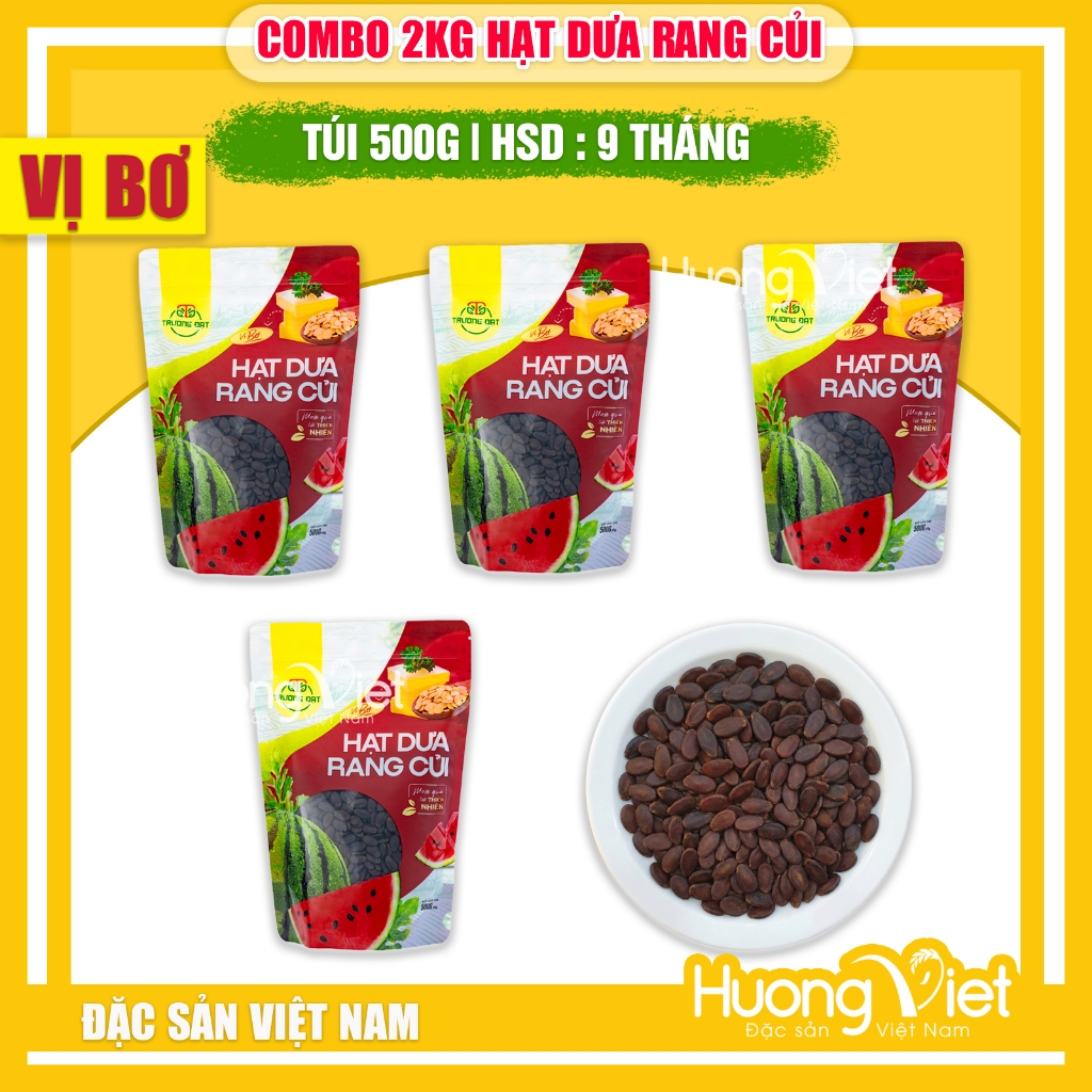2KG Hạt dưa rang mộc, hạt dưa VỊ BƠ 2KG = 4 TÚI 500G