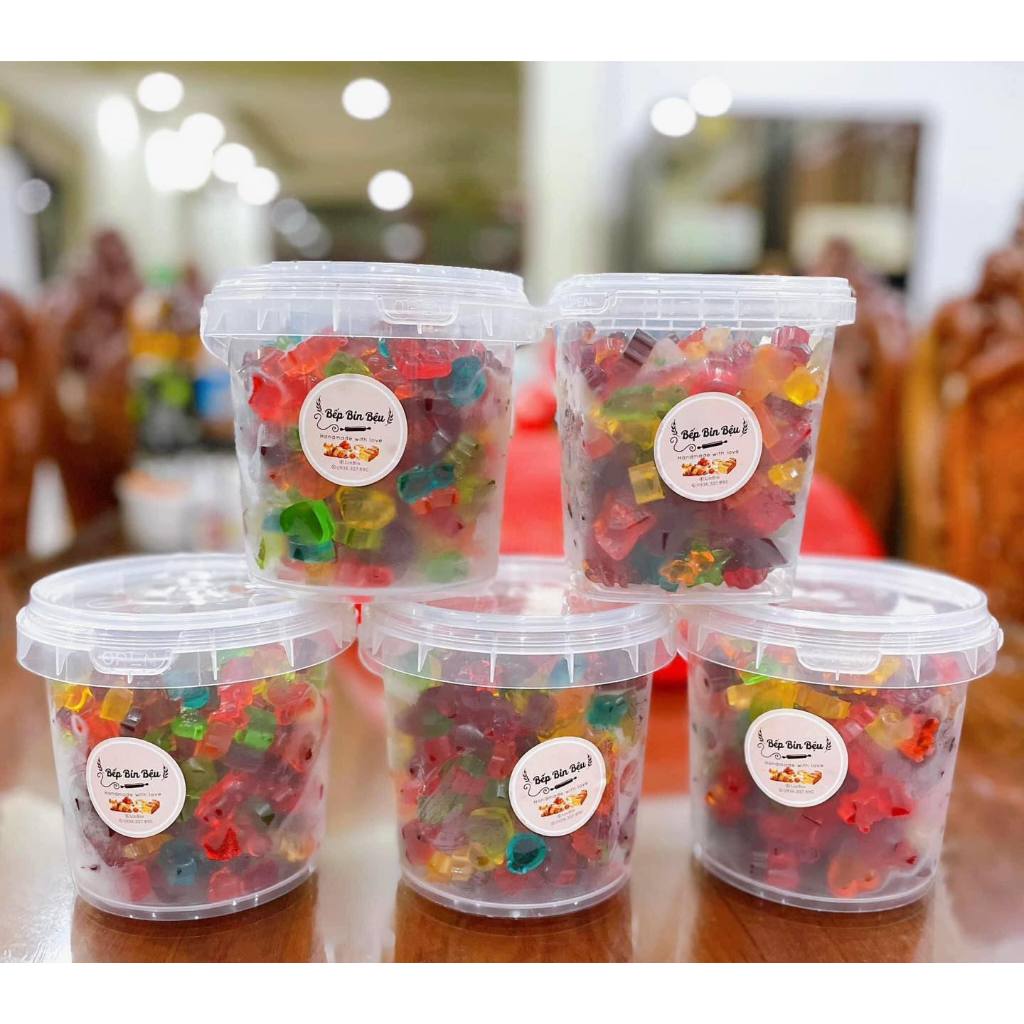5 Xô nhựa tròn có quai đựng chip chip, trà sữa, bò khô