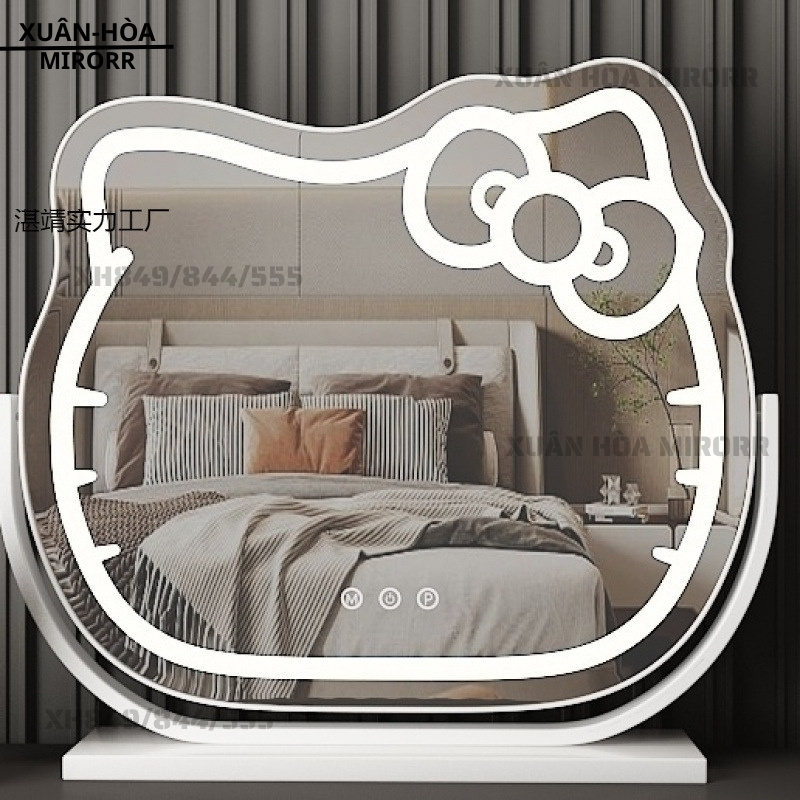 Gương để bàn [ XUÂN HÒA MIRORR ] Gương hình mèo dễ thương để bàn , gương trang trí makeup