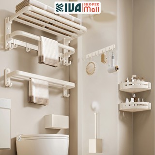  Bộ sưu tập giá kệ treo nhà tắm KIVA màu trắng ngà chất liệu nhôm hàng không 