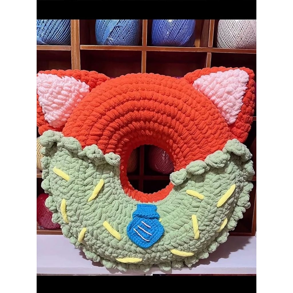 Gối donut bằng len nhung đũa đáng yêu🧶🧸