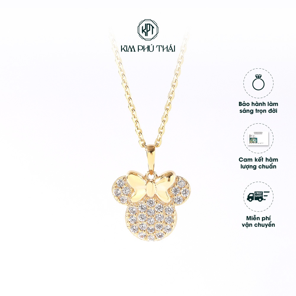 Mặt Dây Chuyền Nữ KIM PHÚ THÁI Vàng 10K Họa Tiết Gấu Nơ – MV3
