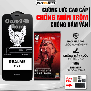 Cường lực Realme C71 chống nhìn trộm full màn, chống ánh sáng xanh, chống bám vân | Case24h_Store