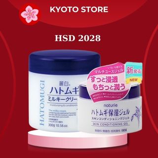   Date 2028  Kem dưỡng ẩm trắng da ý dĩ Hatomugi Moisturizing & Conditioning The Milky Nhật Bản 300g 