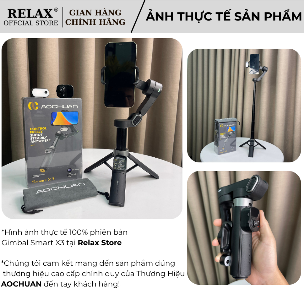 Gimbal SMART X3 PRO phiên bản 2026, Gymbal chống rung điện thoại quay phim chụp ảnh theo dõi vật thể
