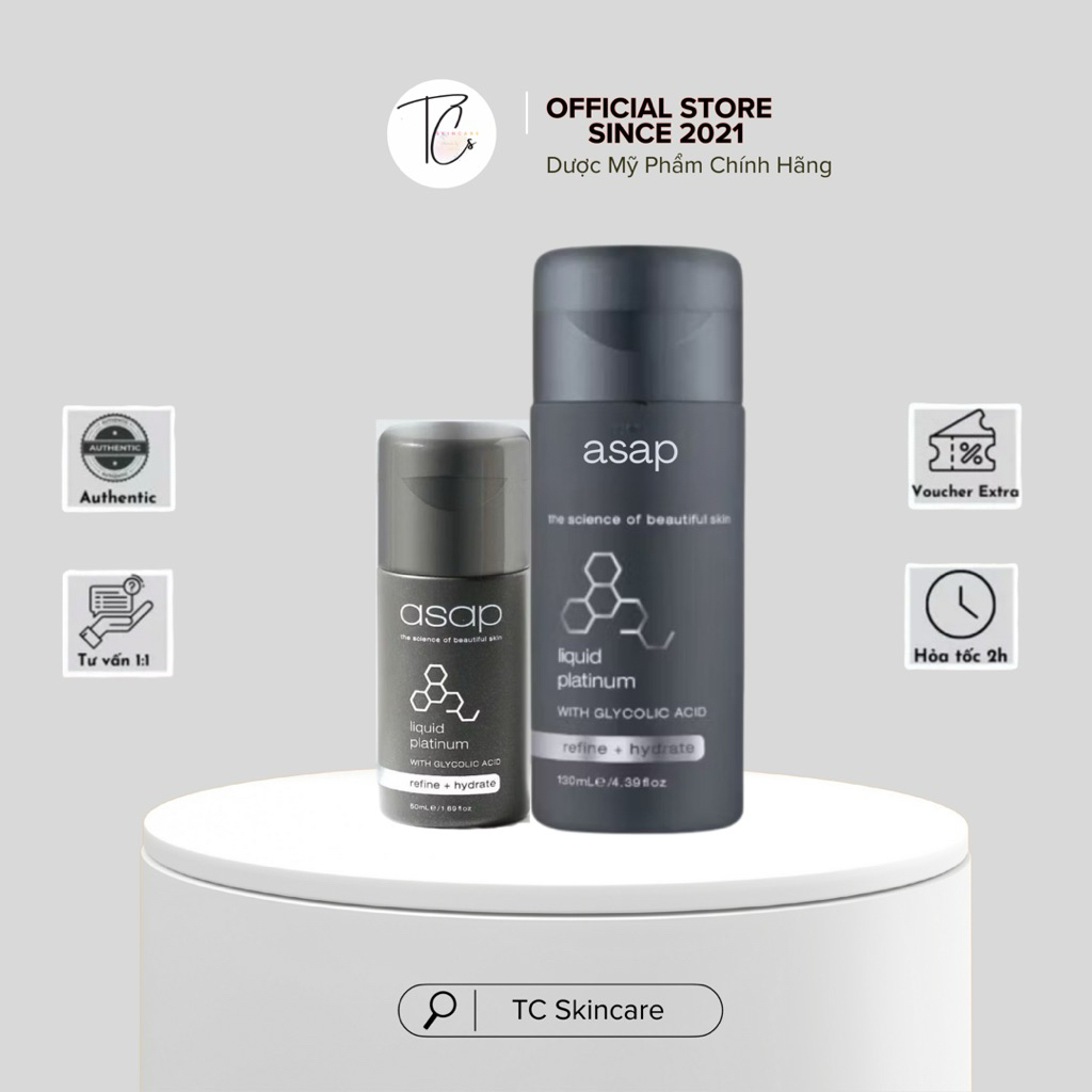 [Cônc Ty] Toner Acid Nước thần dưỡng ẩm, tái tạo, thu nhỏ lỗ chân lông Asap Liquid Platinum