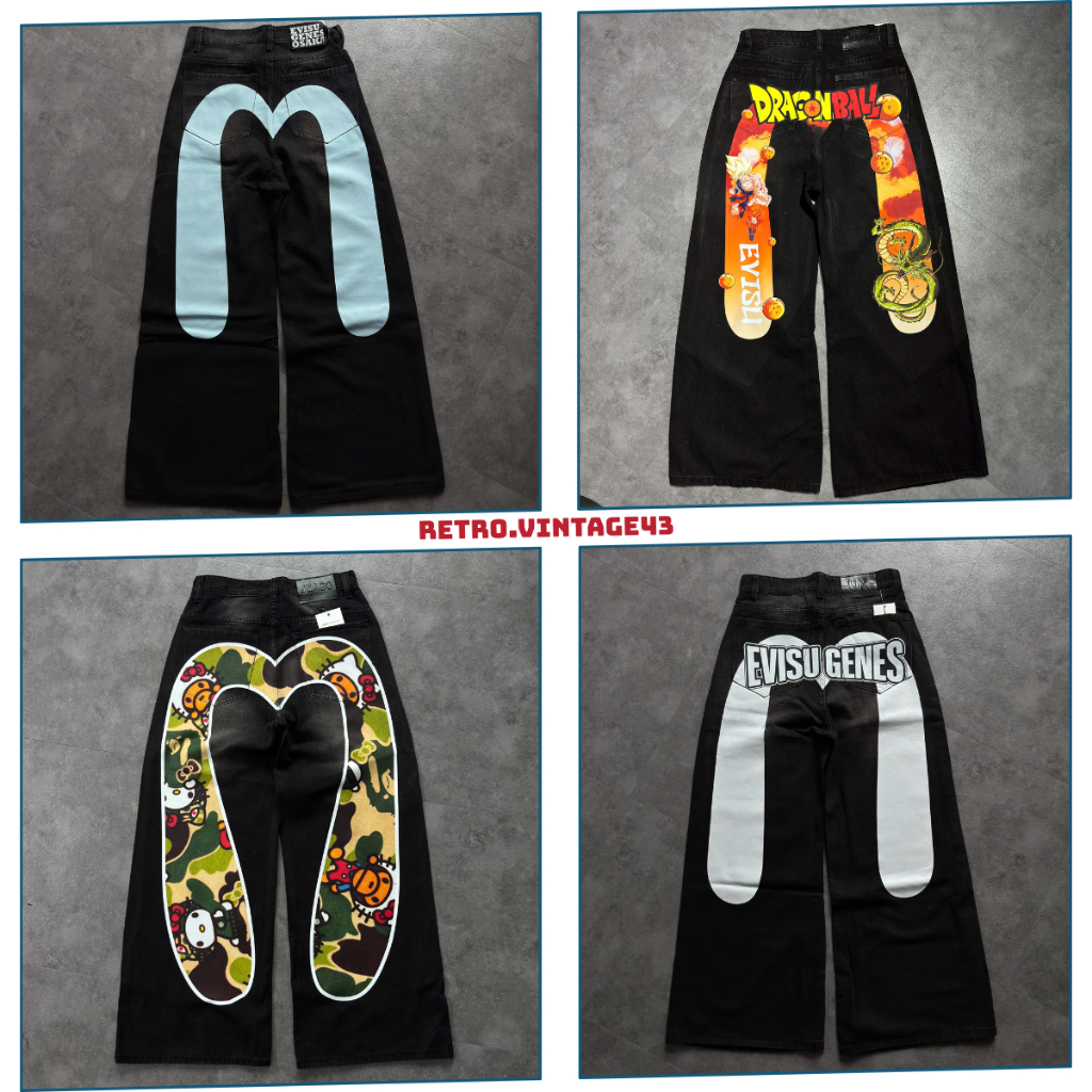 [ HÀNG ĐẶT TRƯỚC ] Quần Jean Custom EVI-SU, họa tiết Evi-suu Japan