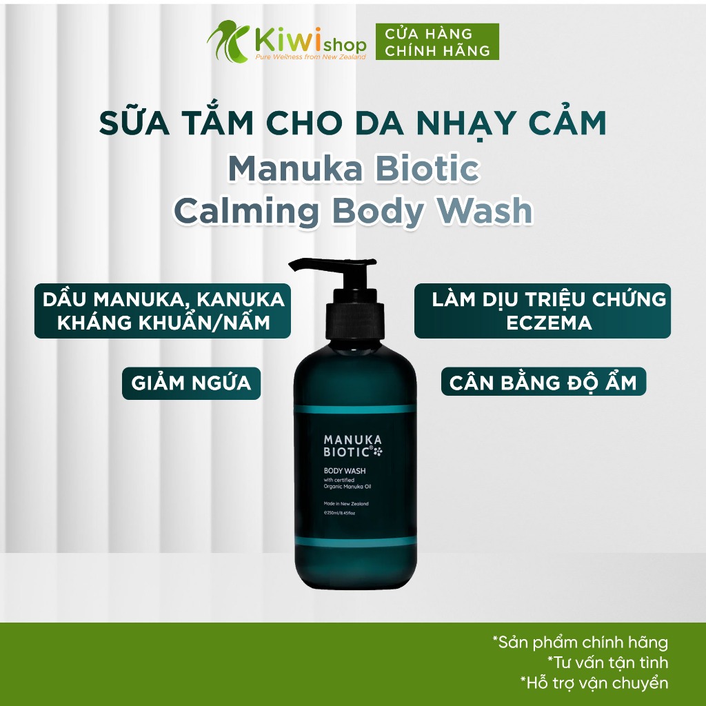 Sữa tắm dịu nhẹ cho da nhạy cảm Manuka Biotic Calming Body Wash 250ml