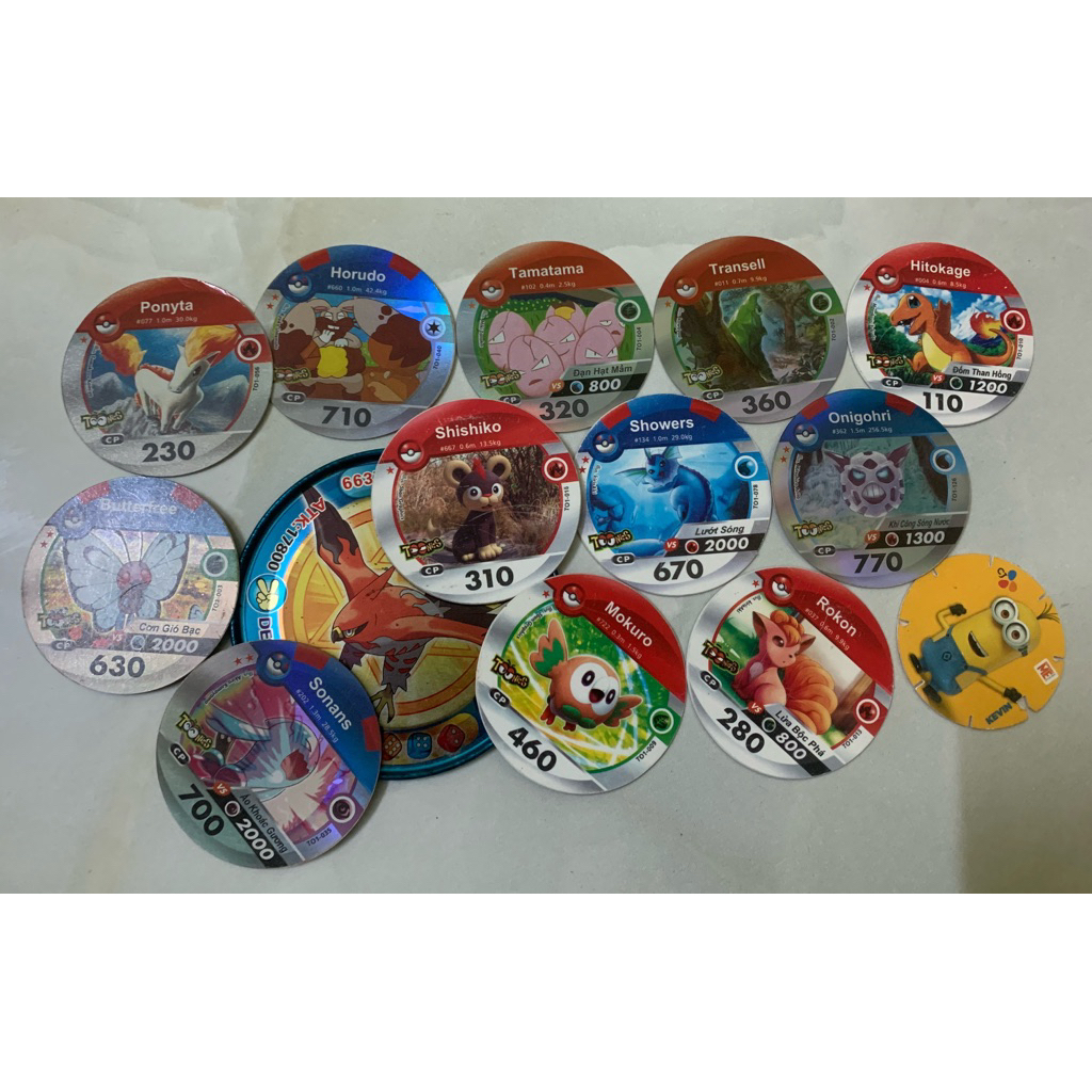 Thẻ Toonies Lấp Lánh Pokemon Siêu Đẹp
