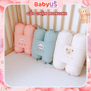 Gối chặn, chặn bông monona waffle mềm mại thoáng khí chống giật mình cho bé [BabyUS]