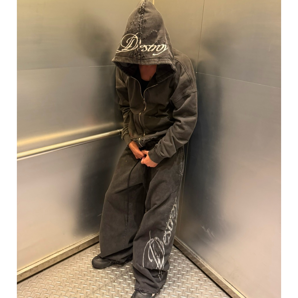 205CP | DESTROYED SWEATPANTS | QUẦN NỈ ỐNG RỘNG RÁCH KIỂU