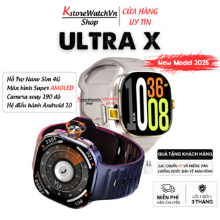  Đồng Hồ Thông Minh Lắp Sim 4G ULTRA X Android Màn AMOLED Kết Nối Điện Thoại Tải APP Camera 