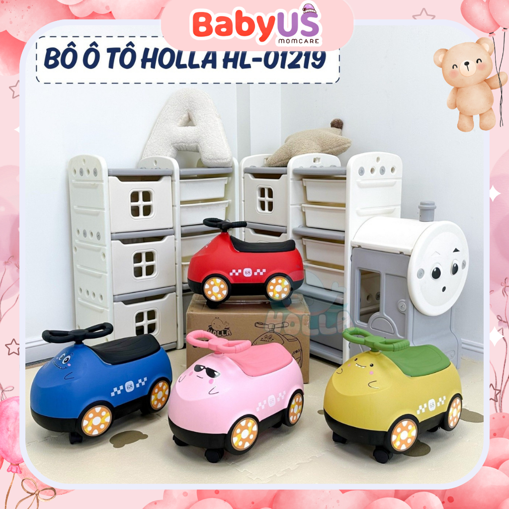 Bô vệ sinh bô cho bé đi toilet hình ô tô kết hợp làm xe chòi chân cho bé Holla [BabyUS]