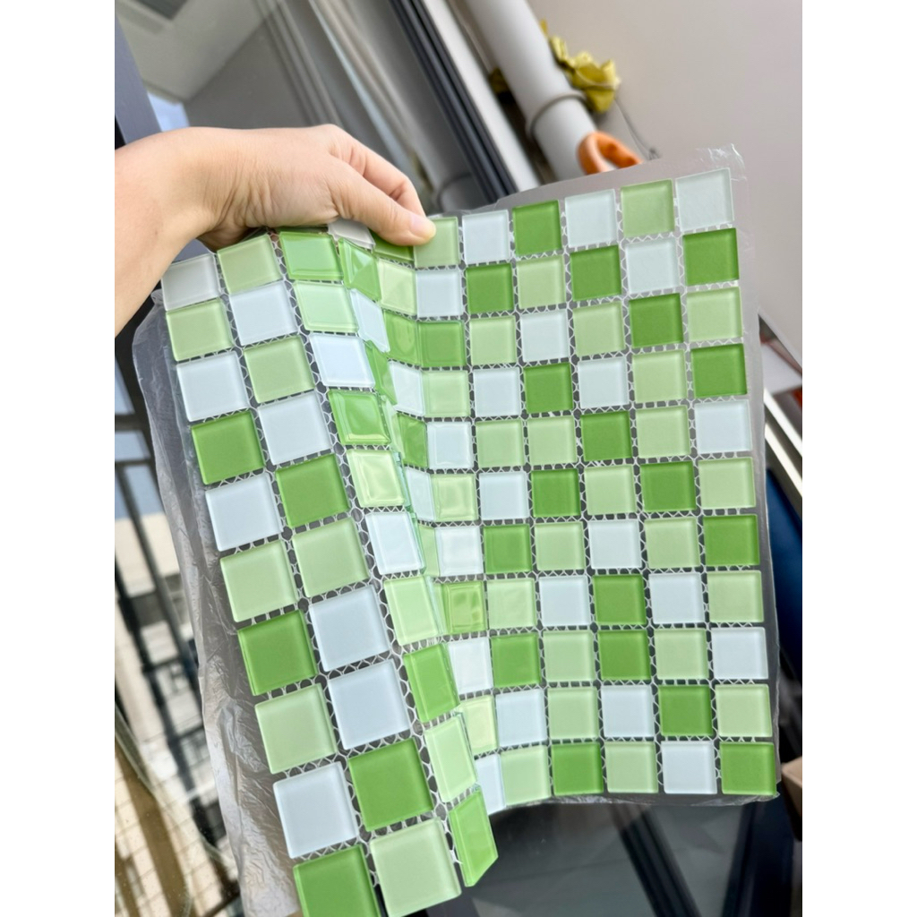 Miếng dán Mosaic màu xanh trộn NHẠT