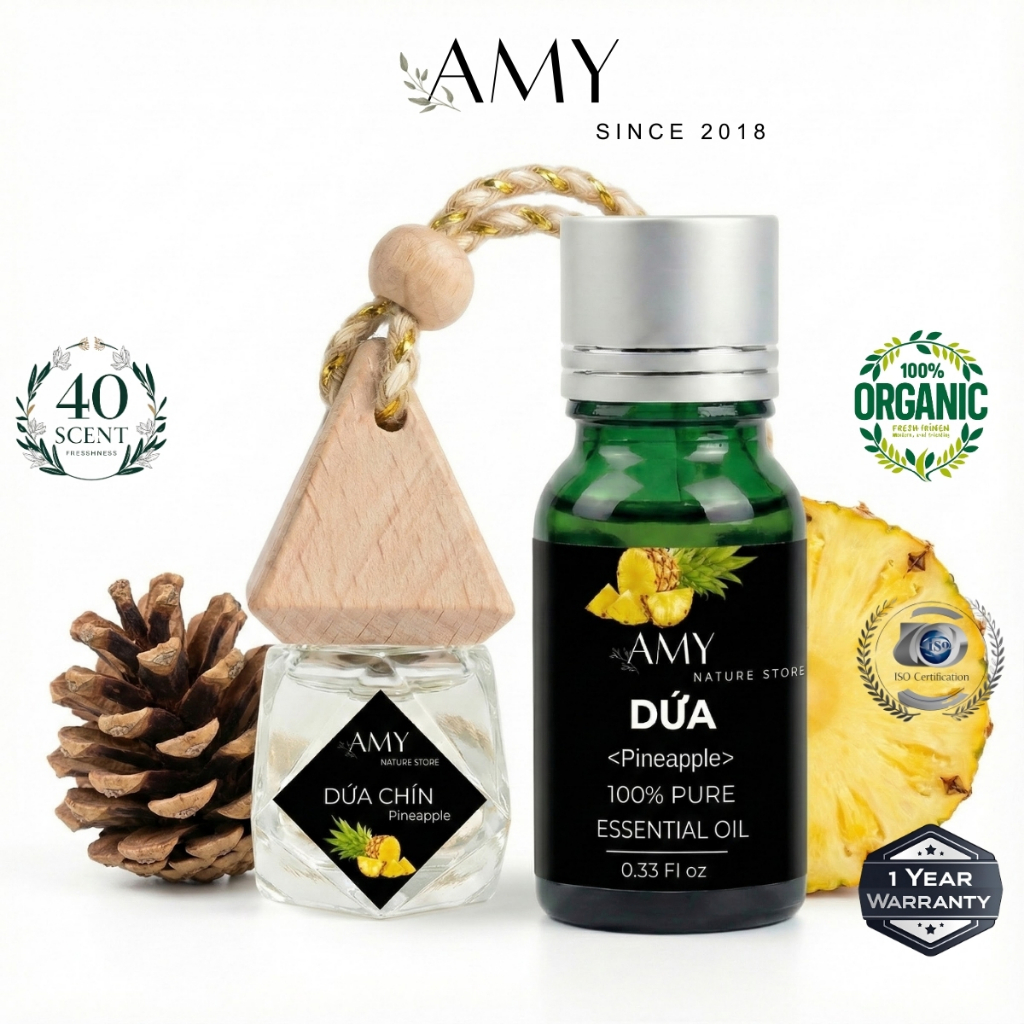 Tinh dầu dứa xông phòng nguyên chất thiên nhiên 10ml thơm phòng khử mùi thư giãn đuổi muỗi