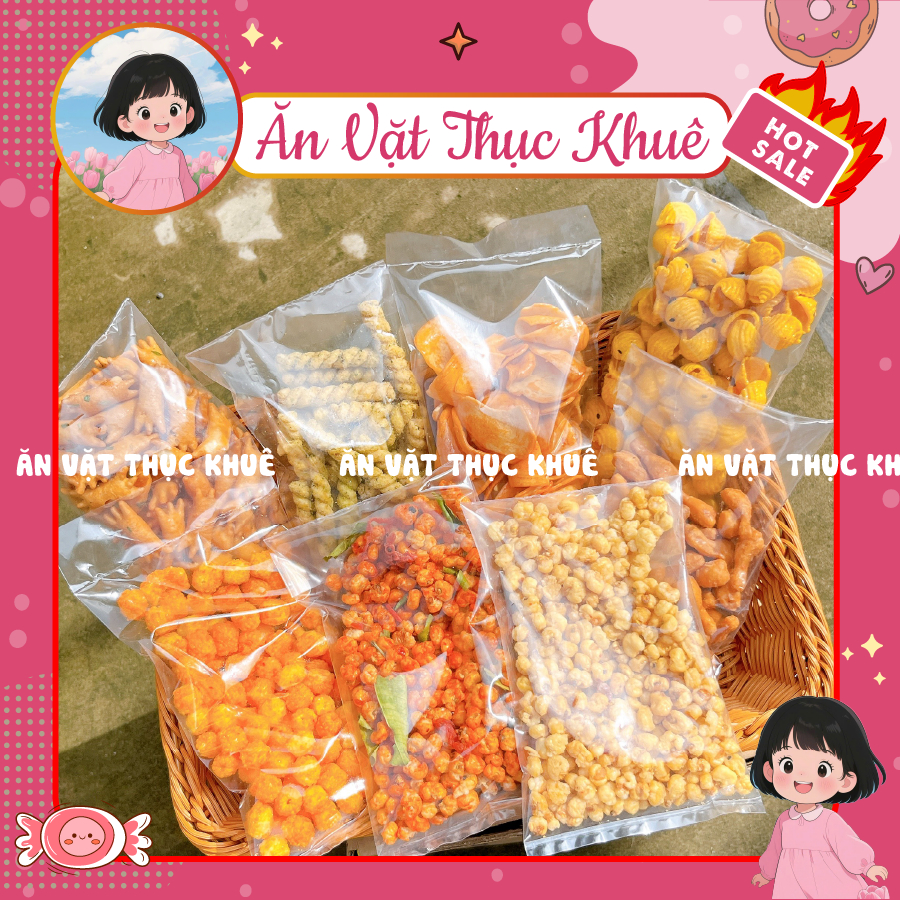 [Túi 100G] Snack ăn vặt tổng hợp tự chọn, bánh quẩy sấy giòn, bim bim đồ ăn vặt các loại
