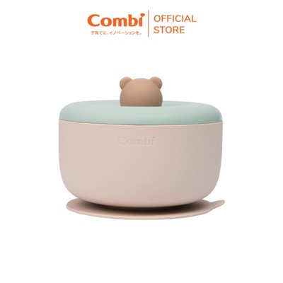 Bát ăn dặm Combi silicone platinum kèm nắp