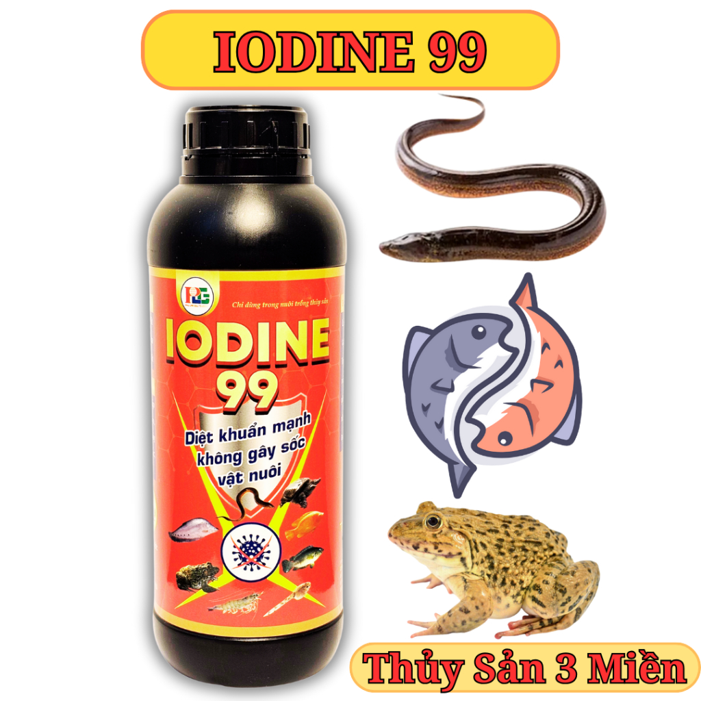 IODINE 99 - Diệt khuẩn mạnh, không gây sốc. Thuốc Thủy Sản