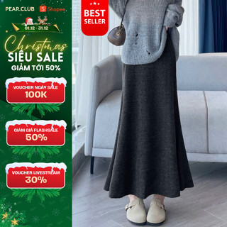   BST THU ĐÔNG 2025  Chân váy đuôi cá chất len lông thỏ LITY Chân váy len dáng siêu dài nữ phong cách mặc thu đông V03 