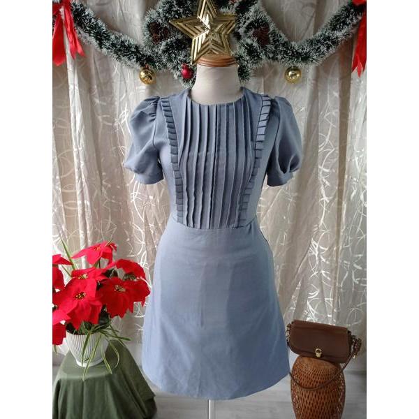 CALIE HOUSE thanh lý - Đầm chữ A tay phồng bymo - SIZE S