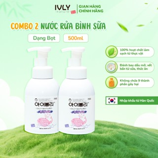  Combo 2 Nước Rửa Bình Sữa IVLY NATURE chai 500ml Dạng Bọt Sạch Khuẩn Và Cặn Sữa Chiết Xuất Thiên Nhiên An Toàn ivly0012 