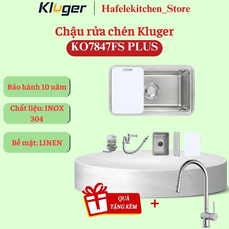 Chậu rửa bát Kluger KO7847FS Plus thuộc dòng OMI Series tặng vòi rửa bát