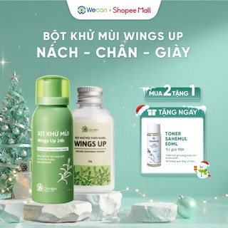   MUA 2 TẶNG 1  Combo Bột & Xịt Khử Mùi Wings Up Cỏ Mềm Hạn Chế Hôi Chân Hôi Giày Ngăn Tiết Mồ Hôi 