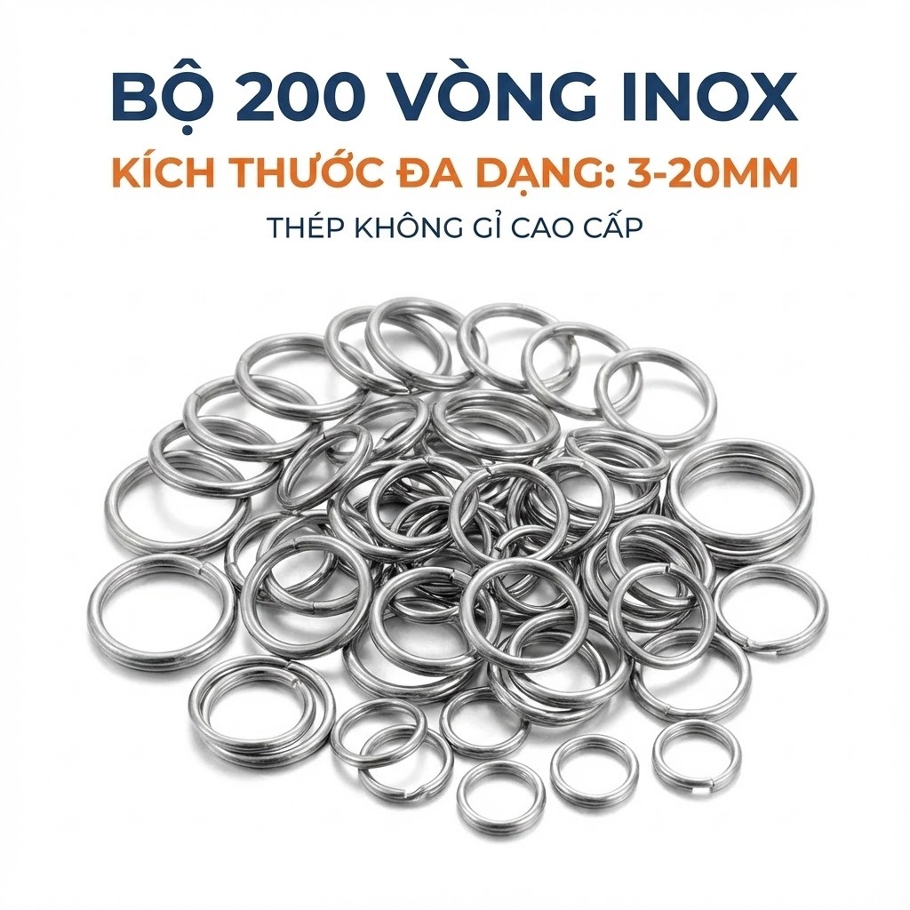 St.kunkka 200 vòng thép không gỉ khoen tròn 3-25MM Chia Vòng Mở Vòng Nhảy Nhẫn Cho DIY Trang Sức Làm Phụ Kiện