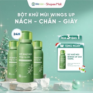  Combo 3 Xịt Khử Mùi Wings Up Cỏ Mềm - Giúp Da Khô Thoáng Hỗ Trợ Giảm Mùi Hôi Nách Hôi Chân 100ml 