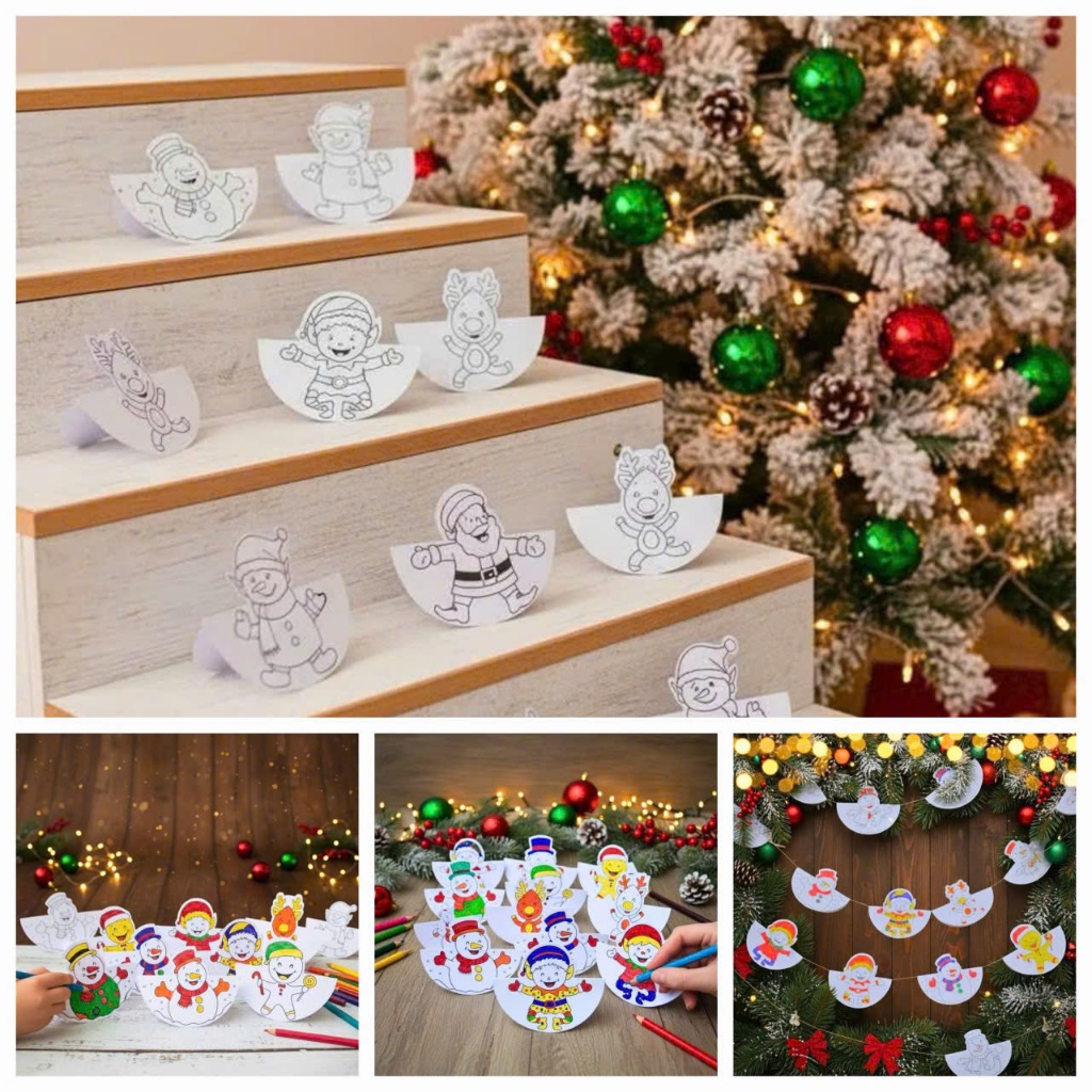 Combo 20-100 Lật đật tô màu trang trí Noel quà tặng cho các con, học sinh