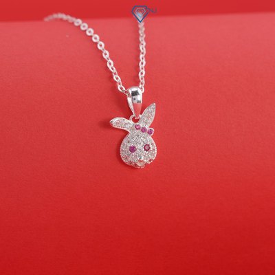 Dây chuyền bạc cho bé gái mặt thỏ đính đá đáng yêu DTN0049 - Trang Sức TNJ
