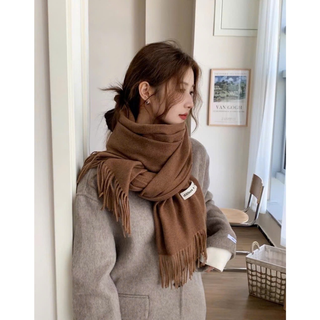 Khăn Dạ Trơn Unisex Different - Mềm Mịn, Siêu Ấm,Phối Đồ Sang Trọng Mùa Đông