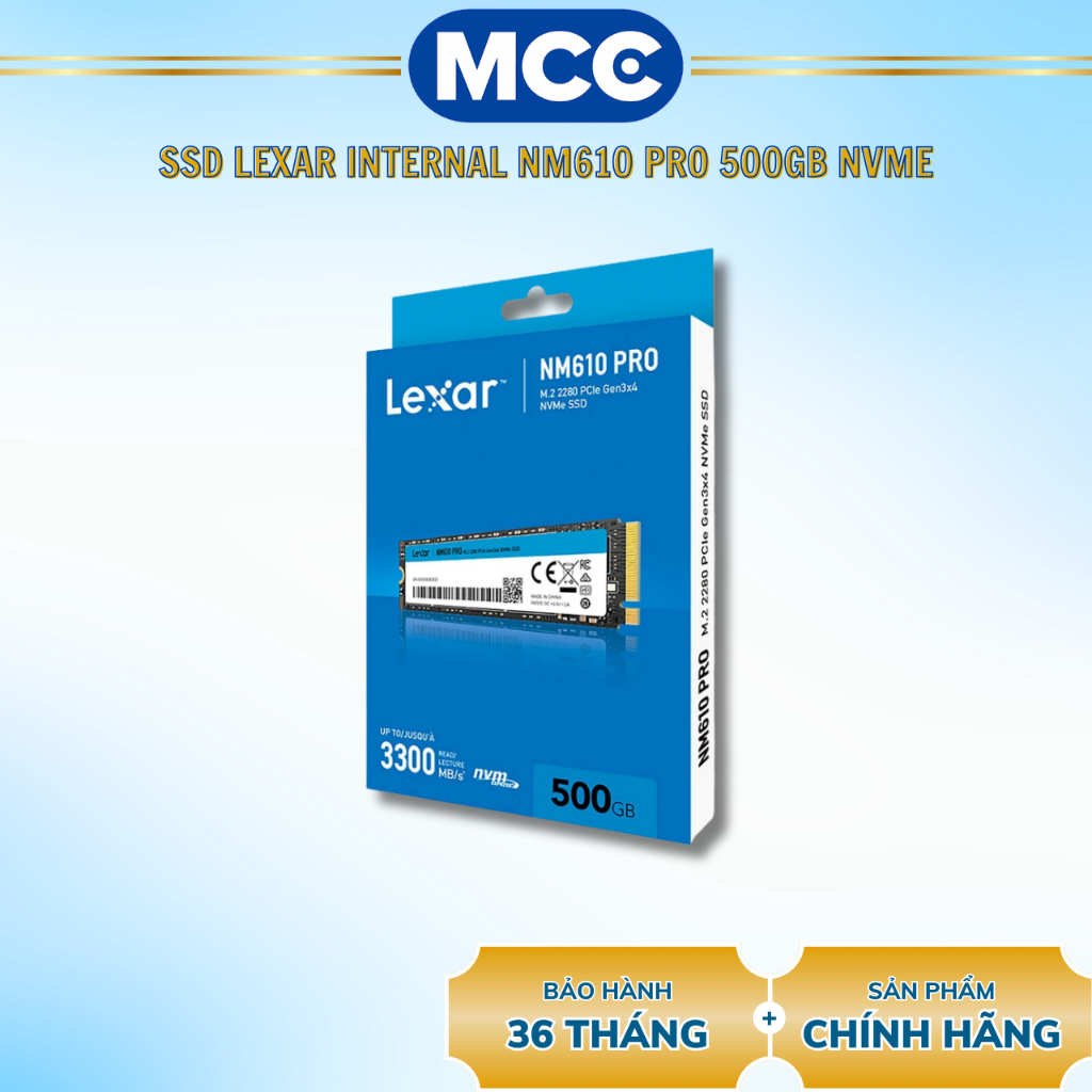 SSD Lexar Internal NM610 Pro 500GB | M.2 NVMe 2280, PCIe Gen3x4