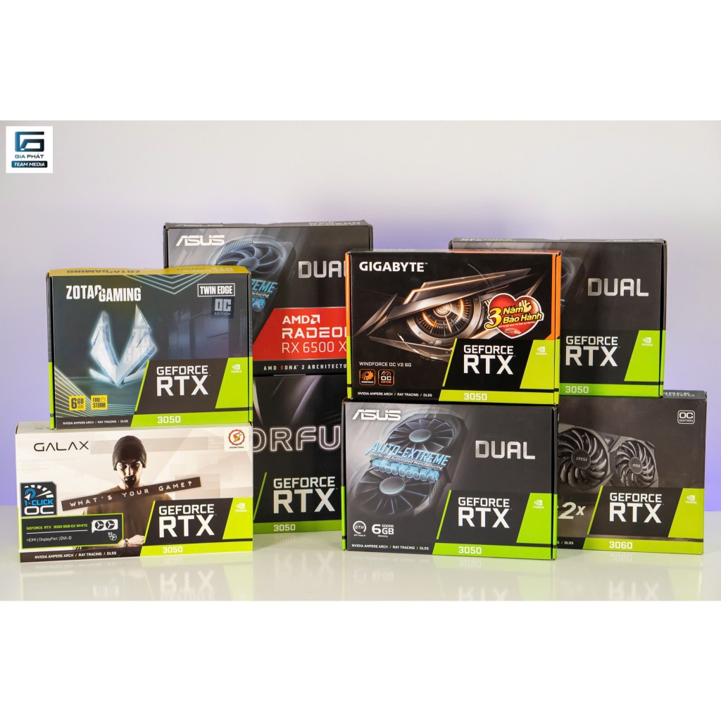 List Card màn hình RTX 3050 / 2060 / 1660 6G / 1060 6G / RX 580 8G / 750Ti / GT730 chiến Game cực ng