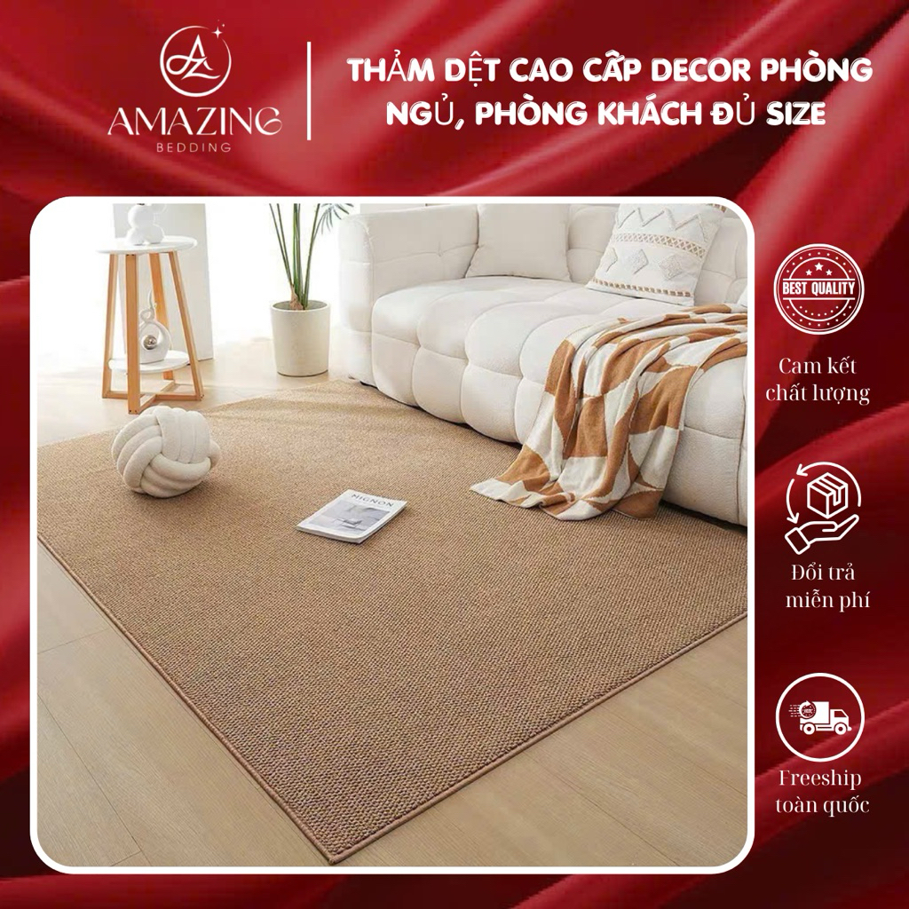 Thảm dệt decor phòng ngủ, phòng khách tiêu chuẩn châu ÂU đơn giản, sang trọng đủ size