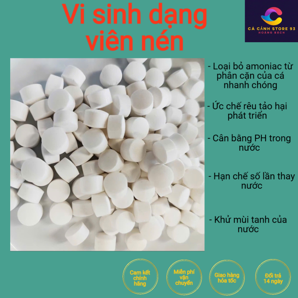 Combo 100 viên vi sinh làm trong nước, cân bằng PH, xử lý chất thải bể cá