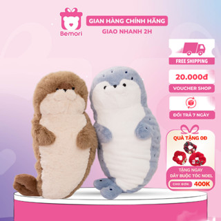 Gấu bông rái cá Bemori thú nhồi bông gối ôm hải cẩu dễ thương mềm mịn cao cấp