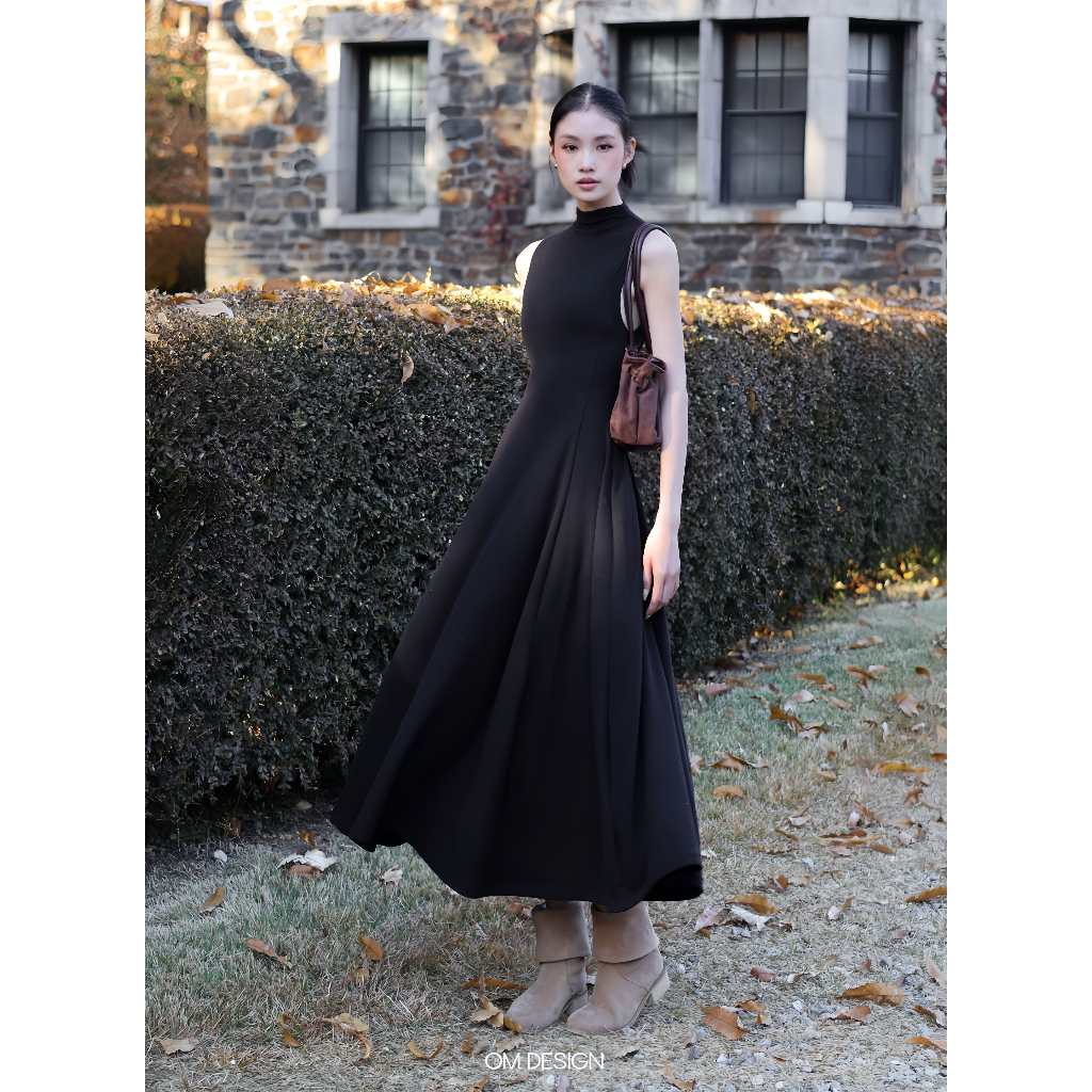 Váy len lông thỏ cổ cao co giãn - Saphina Dress (+% phí sàn) - by OM Design