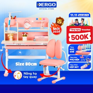  Quà + Voucher 500K  Bộ Bàn Học Chống Gù Chống Cận DERGO LEO A80 - C2D C2HD Nâng Hạ Tay Quay 