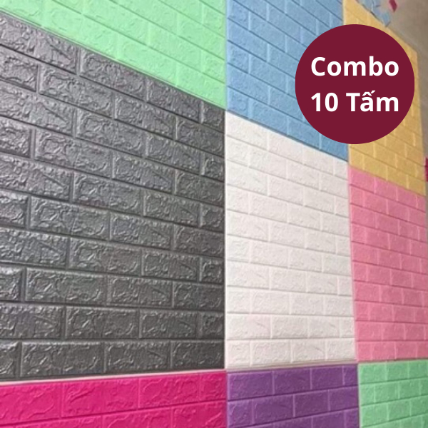 [Combo 10] Xốp Dán Tường 3D Khổ 70x77CM Chống Ẩm Phù Hợp Trang Trí Nhà Cửa