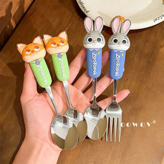 (SẴN 1 số ploai )Thìa Dĩa Zootopia Siêu Dễ Thương Cho Bé