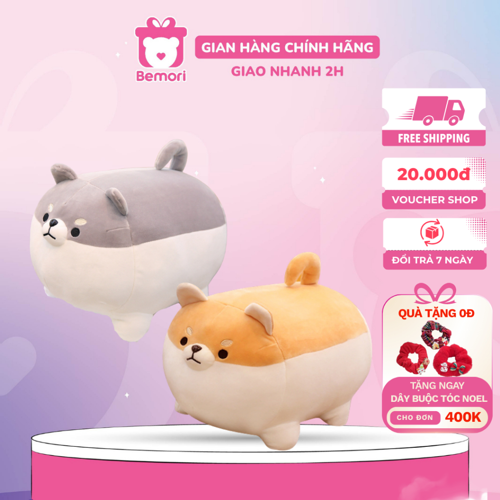 Gấu Bông Chó Corgi Béo Tròn Mềm Mịn, Gối Ôm Chó Nhồi Bông Corgi Béo Cao Cấp - Bemori.official