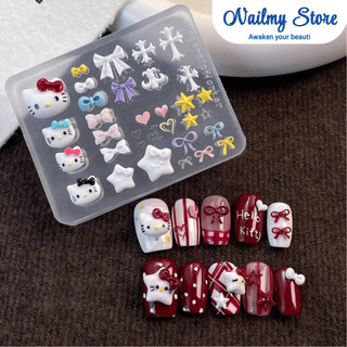  Khuôn nơ silicon nail khuôn silicon nơ làm móng kitty 