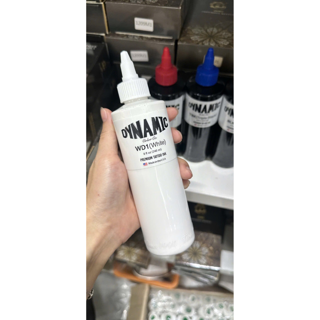 Mực xăm màu trắng Dynamic WD1 white chính hãng, mực xăm tattoo Dynamic ƯD1