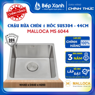 [FREESHIP HCM] Chậu Rửa Chén Malloca MS 6044 - Thép Không Gỉ 304 - Bảo Hành Chính Hãng 3 Năm