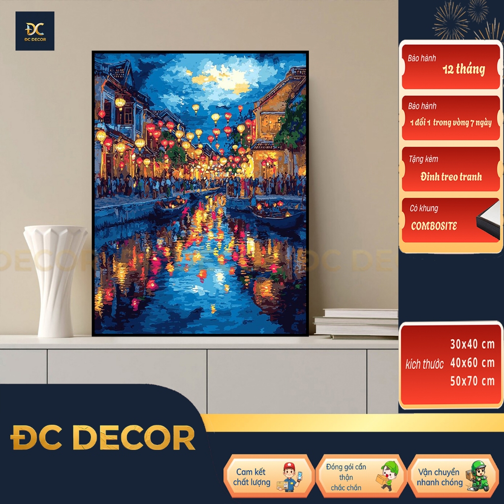 "tranh canvas phố cổ hội an, tranh treo tường,tranh trang trí  nhà cửa, tranh decor.tranh đẹp"